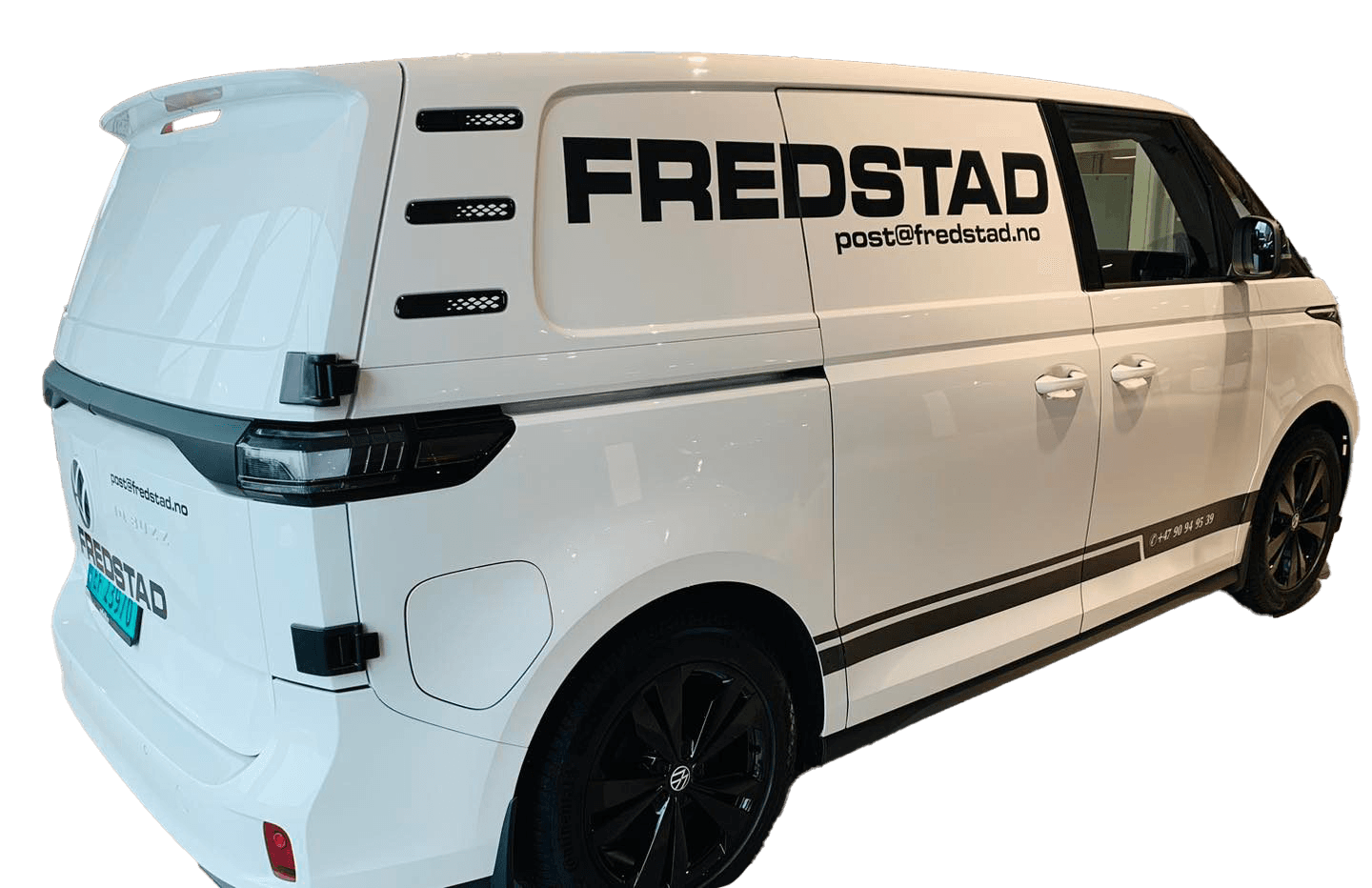 Bildekor for Fredstad varebil - VW Transporter med firmaprofil